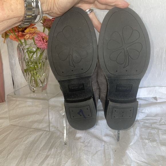 Madden Girl Zuzu Back Zip Faux Suede Knee High Boots 7M Tough Industrial Chic - Picture 7 of 11